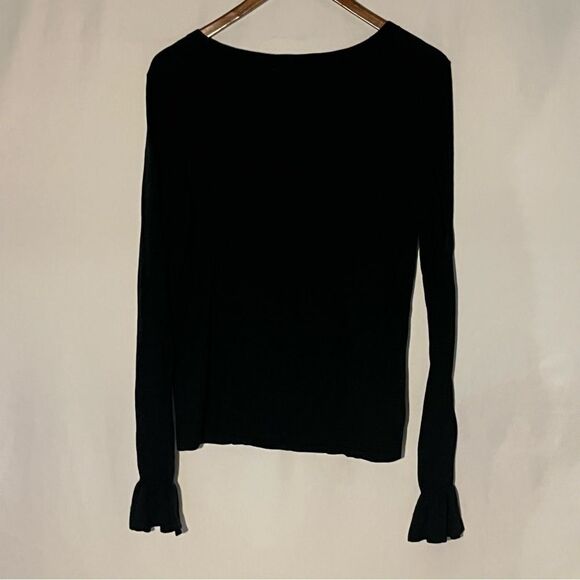 Women's Nordstrom 14th & Union Black Sweater with Ruffle at Wrist - Picture 7 of 7